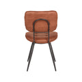 Eetkamerstoel Gus - Cognac - Microvezel - Zwart Metalen Frame