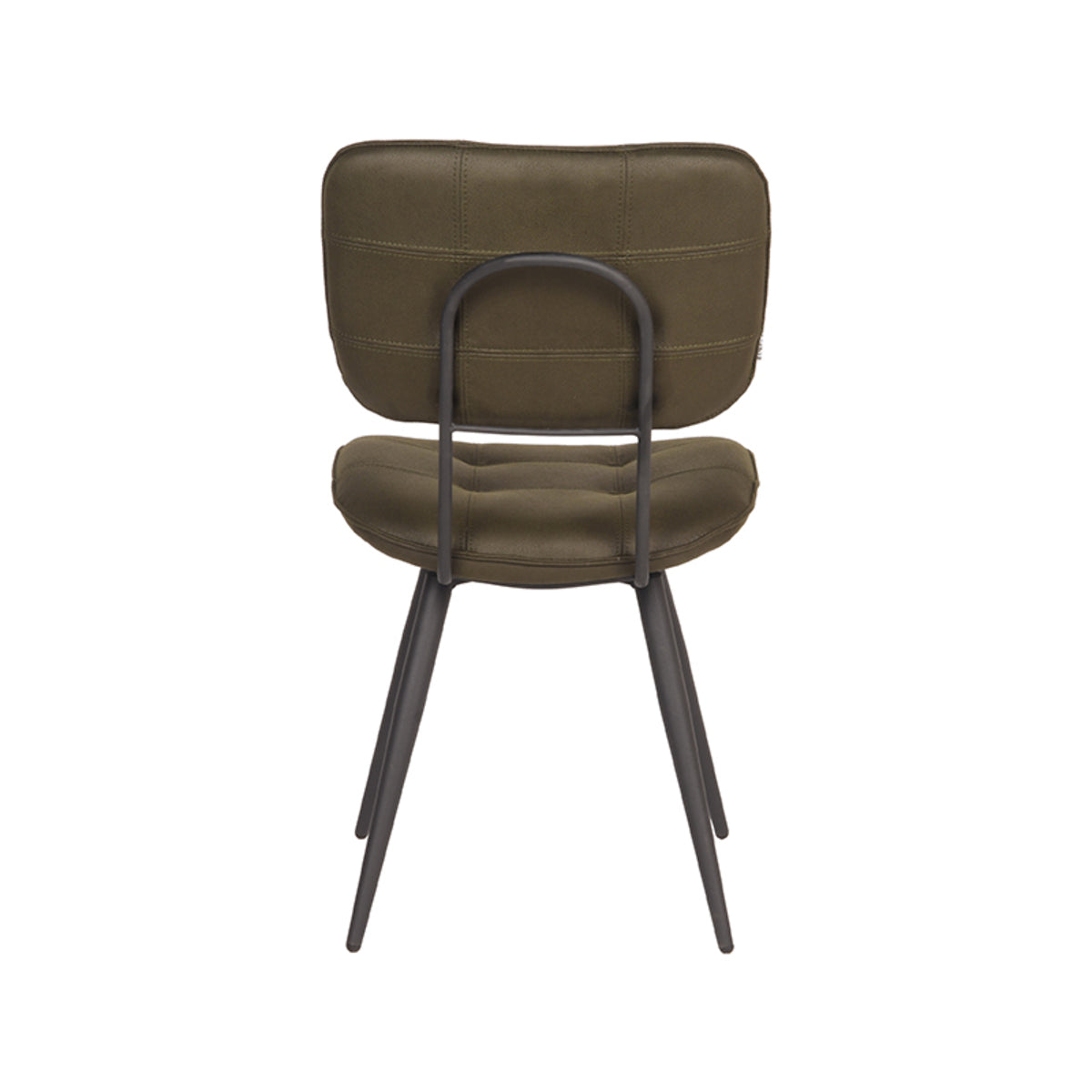Eetkamerstoel Gus - Army - Mircovezel - Zwart Metalen Frame