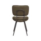 Eetkamerstoel Gus - Army - Microvezel - Zwart Metalen Frame