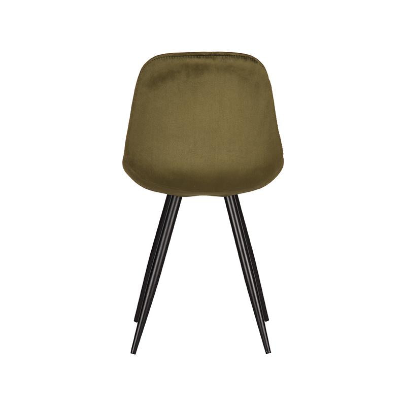 Eetkamerstoel Capri - Army - Fluweel - Zwart Metalen Frame