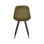 Eetkamerstoel Capri - Army - Fluweel - Zwart Metalen Frame