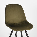 Eetkamerstoel Capri - Army - Fluweel - Zwart Metalen Frame