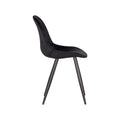 Eetkamerstoel Capri - Zwart - Fluweel - Zwart Metalen Frame