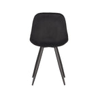 Eetkamerstoel Capri - Zwart - Fluweel - Zwart Metalen Frame
