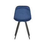 Eetkamerstoel Capri - Blauw - Fluweel - Zwart Metalen Frame