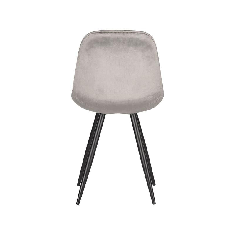 Eetkamerstoel Capri - Grijs - Fluweel - Zwart Metalen Frame