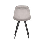 Eetkamerstoel Capri - Grijs - Fluweel - Zwart Metalen Frame