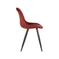 Eetkamerstoel Capri - Bordeaux - Fluweel - Zwart Metalen Frame