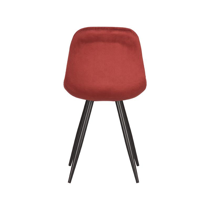 Eetkamerstoel Capri - Bordeaux - Fluweel - Zwart Metalen Frame