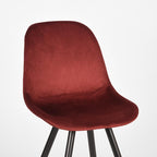 Eetkamerstoel Capri - Bordeaux - Fluweel - Zwart Metalen Frame