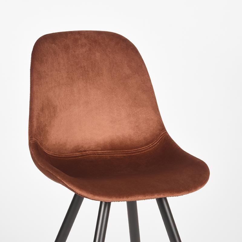 Eetkamerstoel Capri - Rust - Fluweel - Zwart Metalen Frame