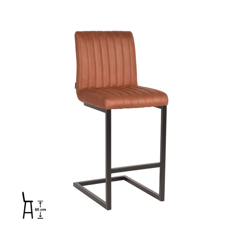 Barkruk Milo - Cognac - Microvezel - Laag