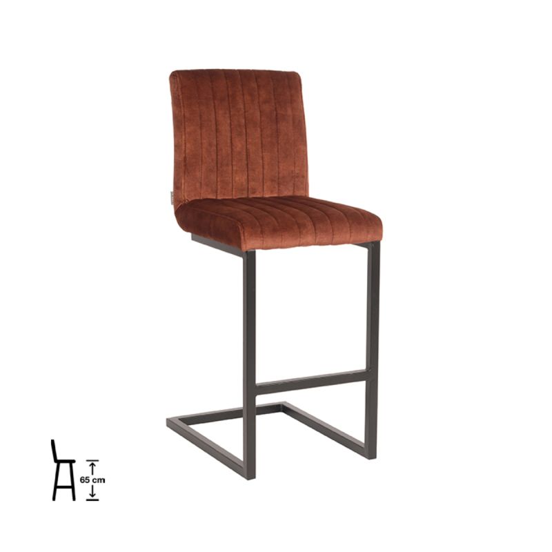 Barkruk Milo - Rust - Velours - Laag