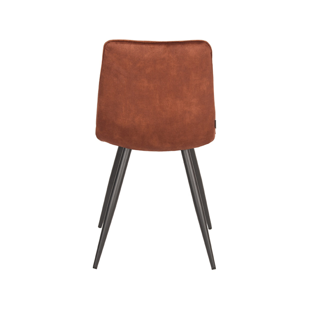 Eetkamerstoel Jelt - Rust - Velours - Zwart Metalen Frame