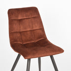 Eetkamerstoel Jelt - Rust - Velours - Zwart Metalen Frame
