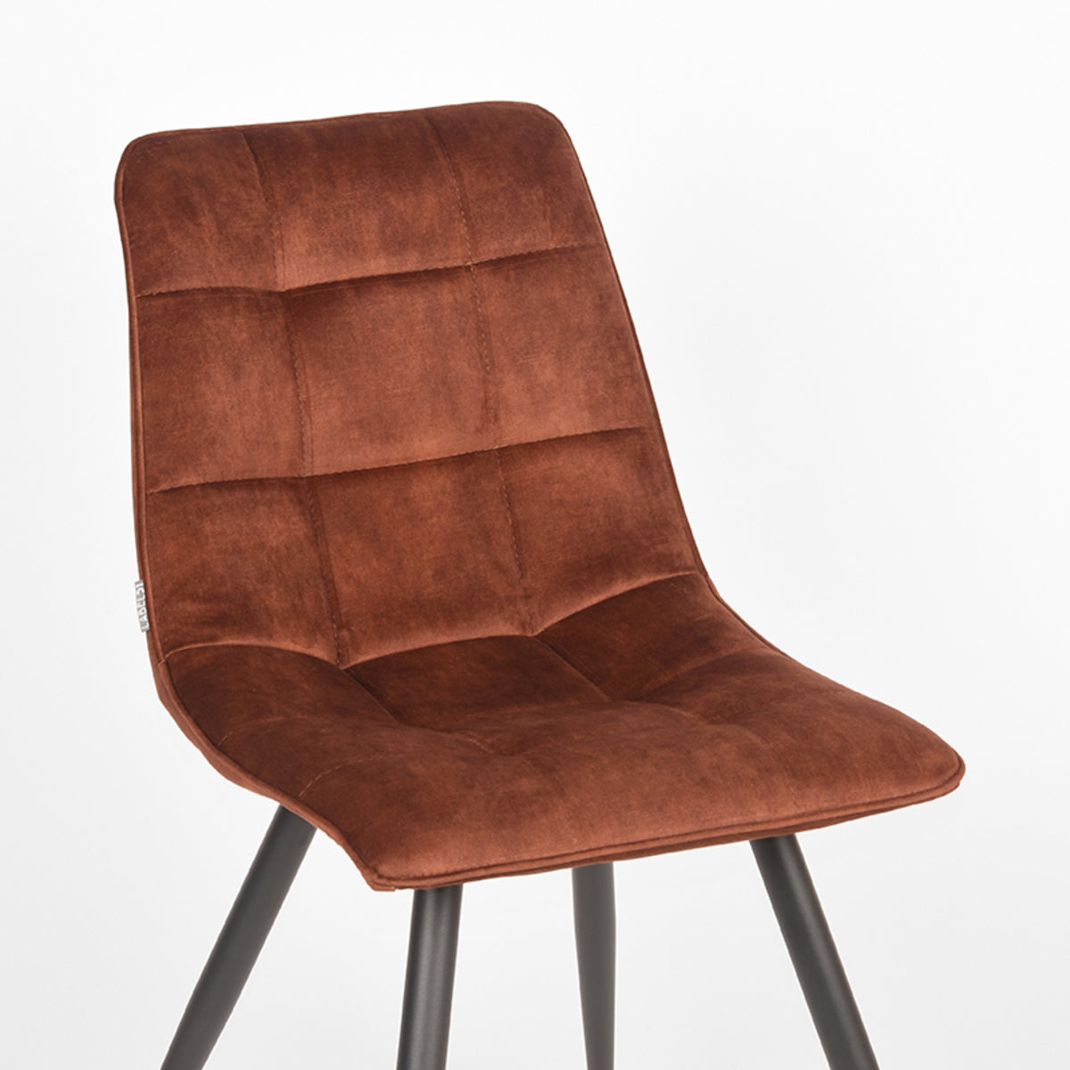 Eetkamerstoel Jelt - Rust - Velours - Zwart Metalen Frame