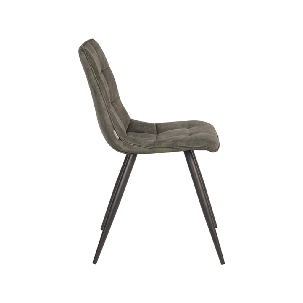 Eetkamerstoel Jelt - Hunter - Velours - Zwart Metalen Frame