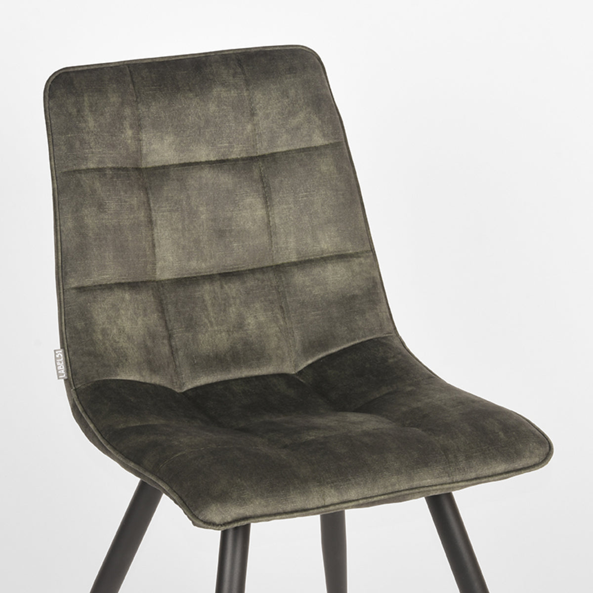 Eetkamerstoel Jelt - Hunter - Velours - Zwart Metalen Frame