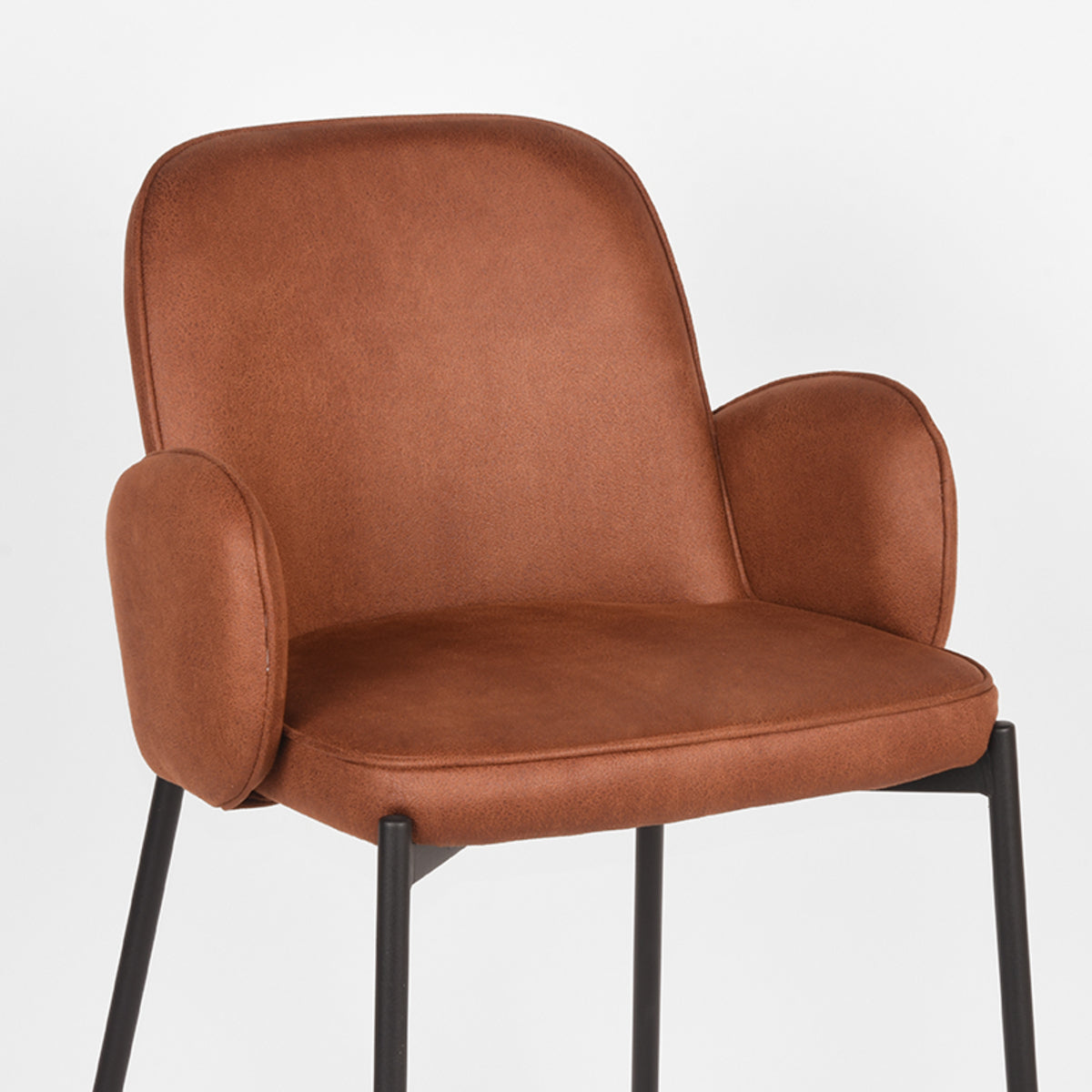 Barkruk Jari - Cognac - Microvezel - Laag