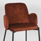 Barkruk Jari - Rust - Velours - Laag