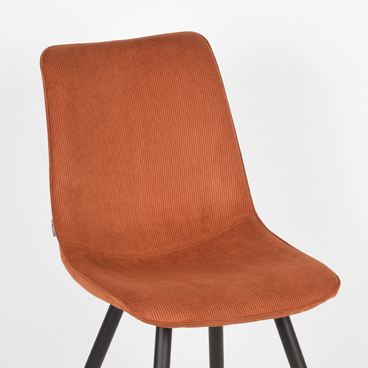 Eetkamerstoel Jort - Rust - Ribcord - Zwart Metalen Frame