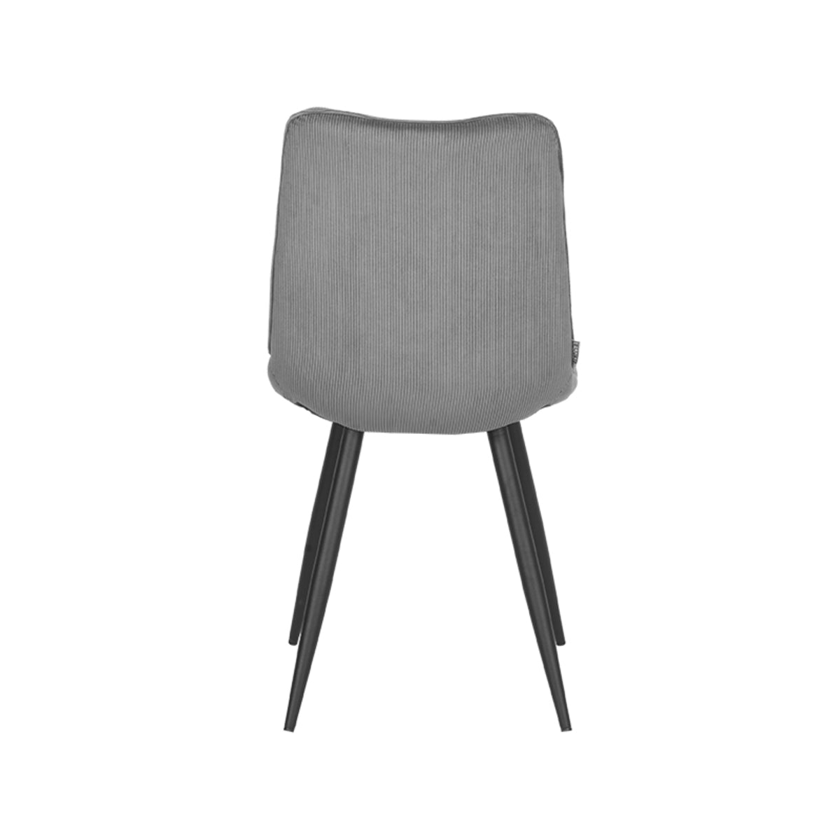 Eetkamerstoel Jort - Donkergrijs - Ribcord - Zwart Metalen Frame