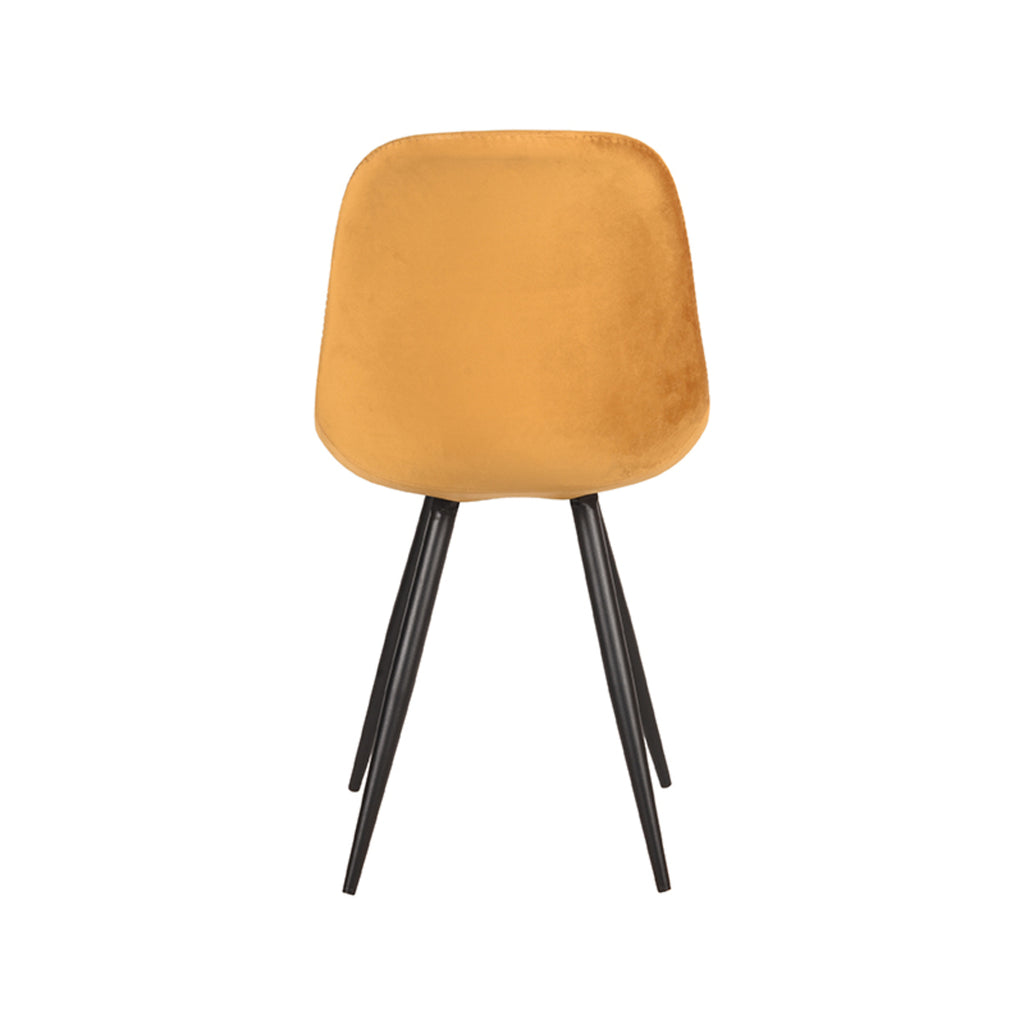 Eetkamerstoel Capri - Oker - Fluweel - Zwart Metalen Frame