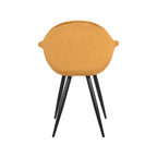 Eetkamerstoel Forli - Oker - Fluweel - Zwart Metalen Frame