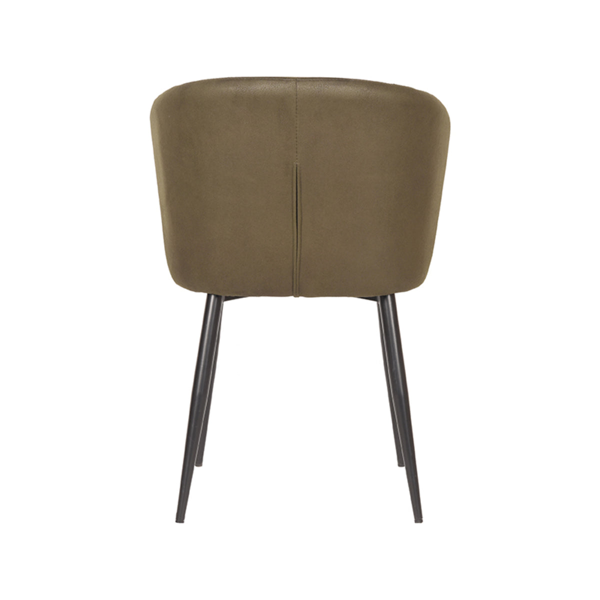 Eetkamerstoel Wave - Army - Microvezel - Zwart Metalen Frame