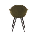 Eetkamerstoel Forli - Army - Fluweel - Zwart Metalen Frame