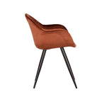 Eetkamerstoel Forli - Rust - Fluweel - Zwart Metalen Frame