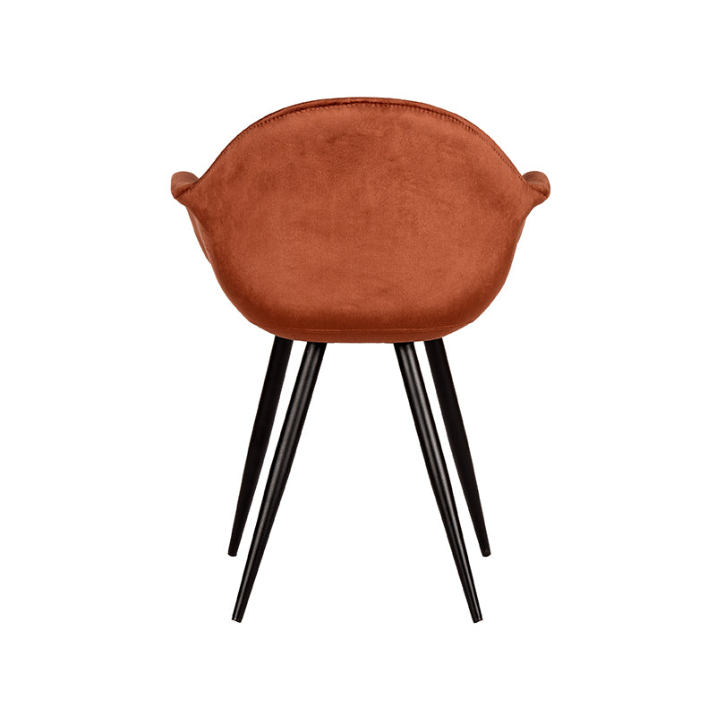 Eetkamerstoel Forli - Rust - Fluweel - Zwart Metalen Frame