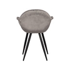 Eetkamerstoel Forli - Grijs - Fluweel - Zwart Metalen Frame