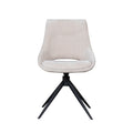 Eetkamerstoel Marlow - Naturel - Elite - Zwart Metalen Frame
