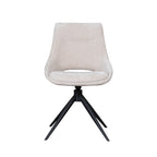 Eetkamerstoel Marlow - Naturel - Elite - Zwart Metalen Frame