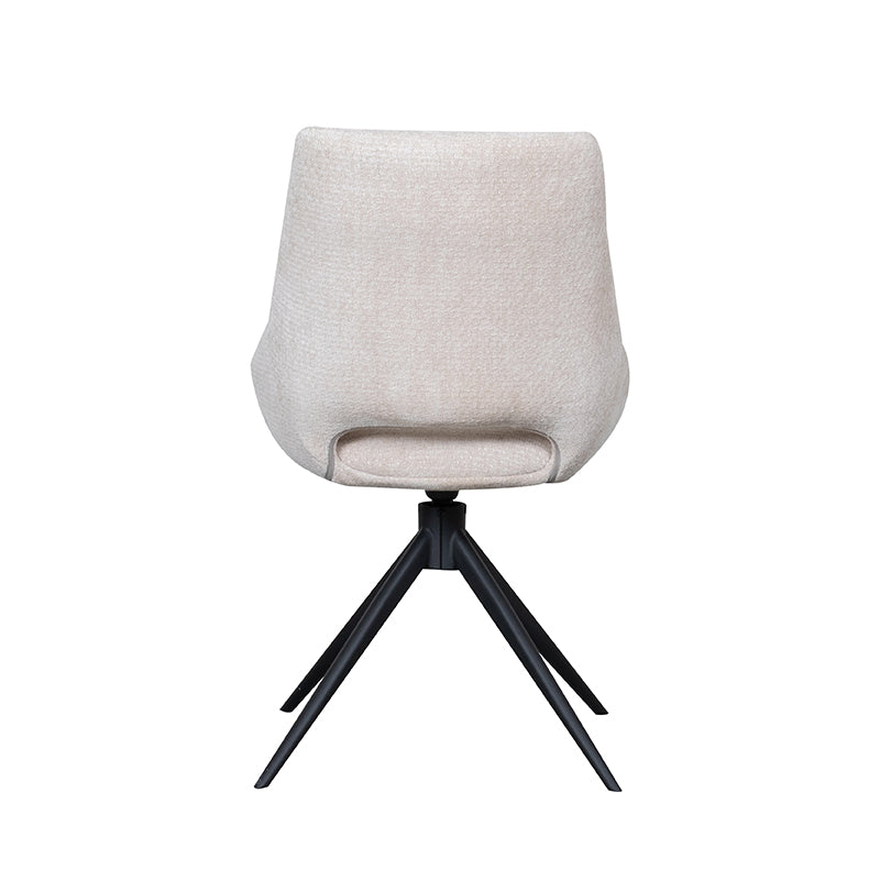 Eetkamerstoel Marlow - Naturel - Elite - Zwart Metalen Frame