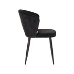 Eetkamerstoel Wave - Zwart - Fluweel - Zwart Metalen Frame