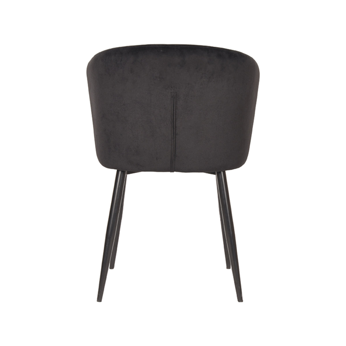 Eetkamerstoel Wave - Zwart - Fluweel - Zwart Metalen Frame