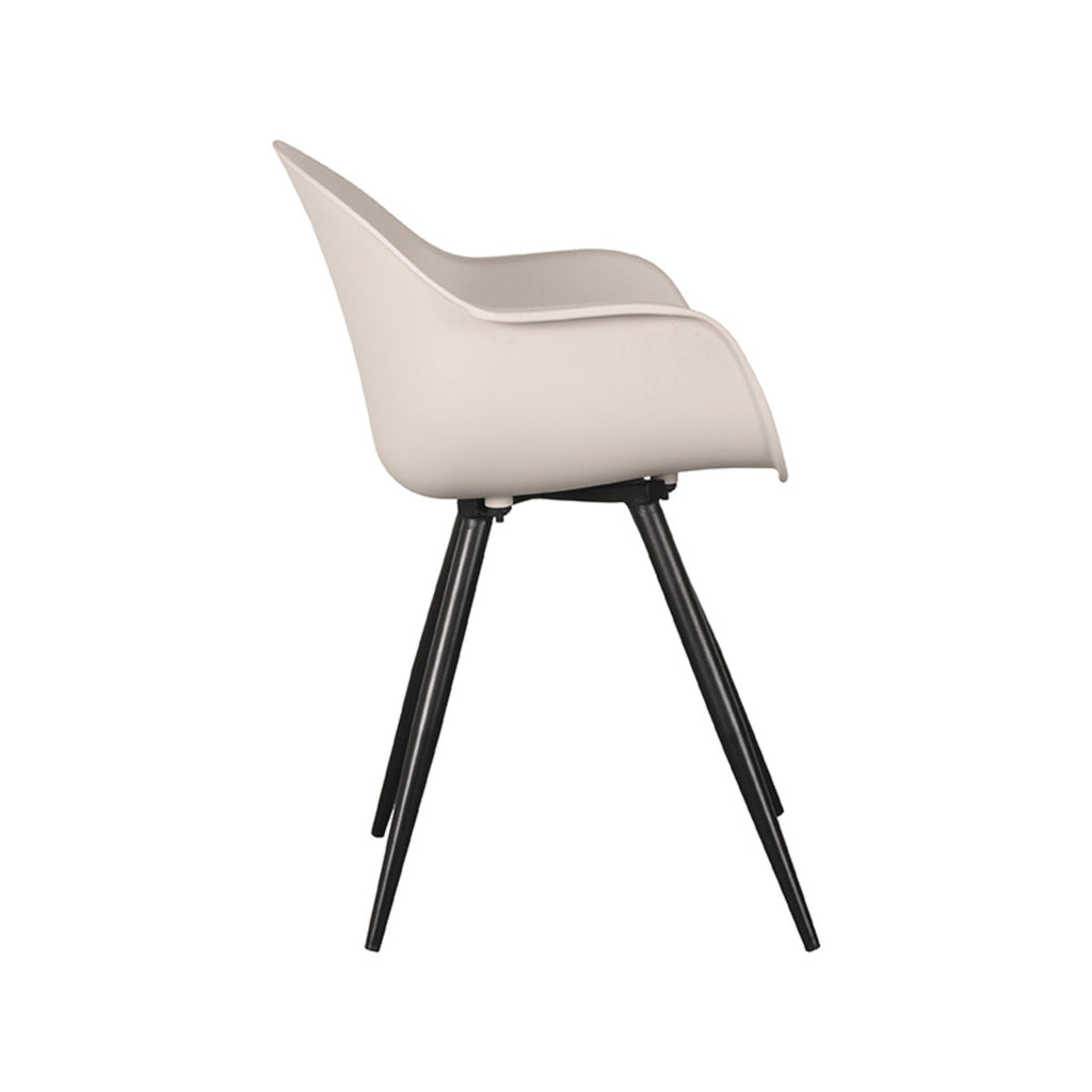 Eetkamerstoel Luca - Zand - PP - Zwart Metalen Frame