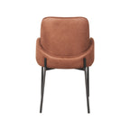Eetkamerstoel Jari - Cognac - Microvezel - Zwart Metalen Frame