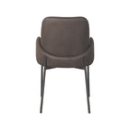 Eetkamerstoel Jari - Antraciet - Microvezel - Zwart Metalen Frame