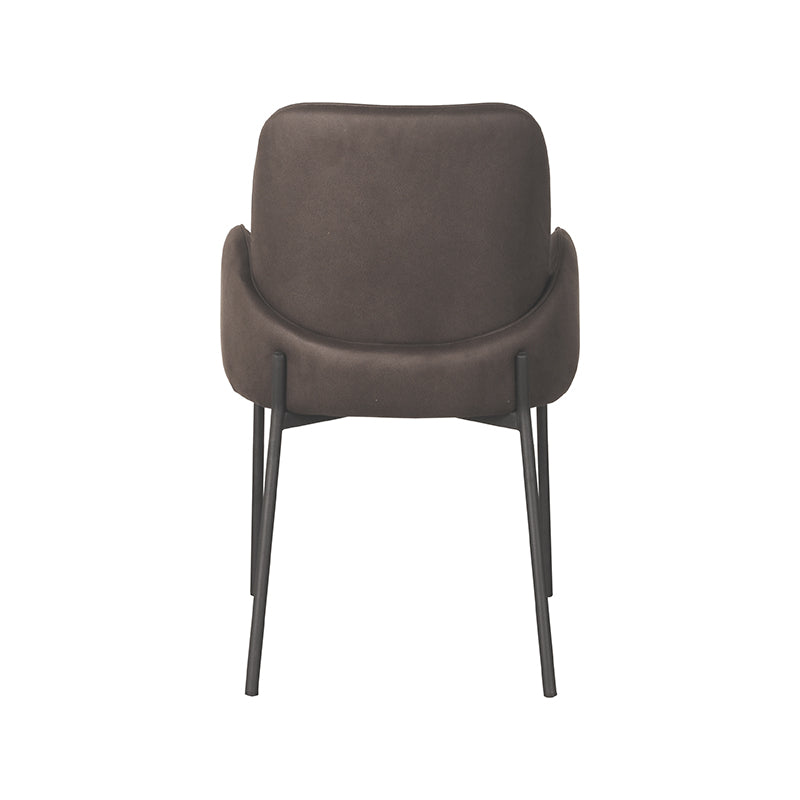 Eetkamerstoel Jari - Antraciet - Microvezel - Zwart Metalen Frame