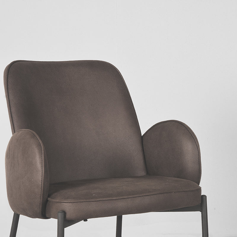 Eetkamerstoel Jari - Antraciet - Microvezel - Zwart Metalen Frame