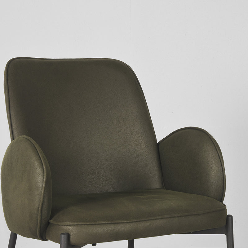 Eetkamerstoel Jari - Army - Mircovezel - Zwart Metalen Frame