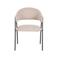Eetkamerstoel Lowen - Naturel - Boucle - Zwart Metalen Frame