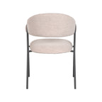 Eetkamerstoel Lowen - Naturel - Boucle - Zwart Metalen Frame