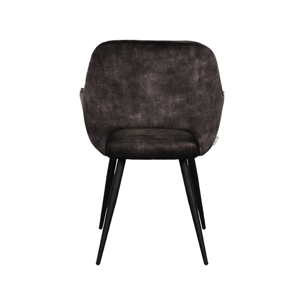 Eetkamerstoel Fer - Antraciet - Velvet - Zwart Metalen Frame