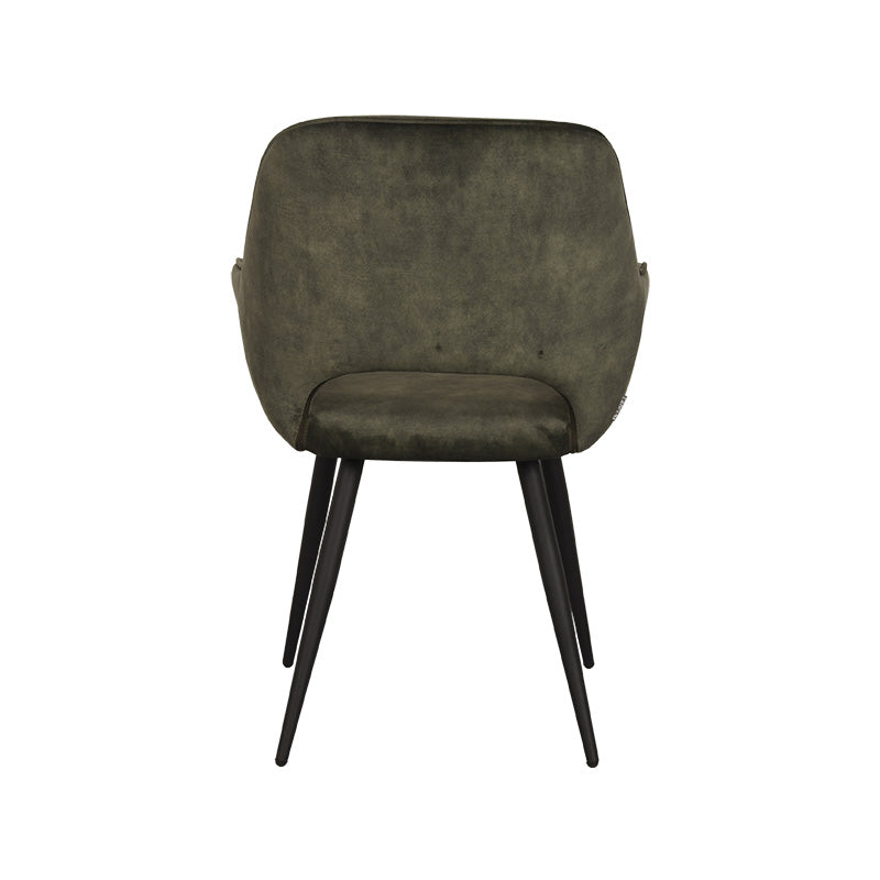Eetkamerstoel Fer - Hunter - Velours - Zwart Metalen Frame