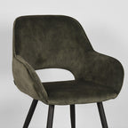 Eetkamerstoel Fer - Hunter - Velours - Zwart Metalen Frame