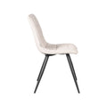 Eetkamerstoel Jelt - Naturel - Boucle - Zwart Metalen Frame